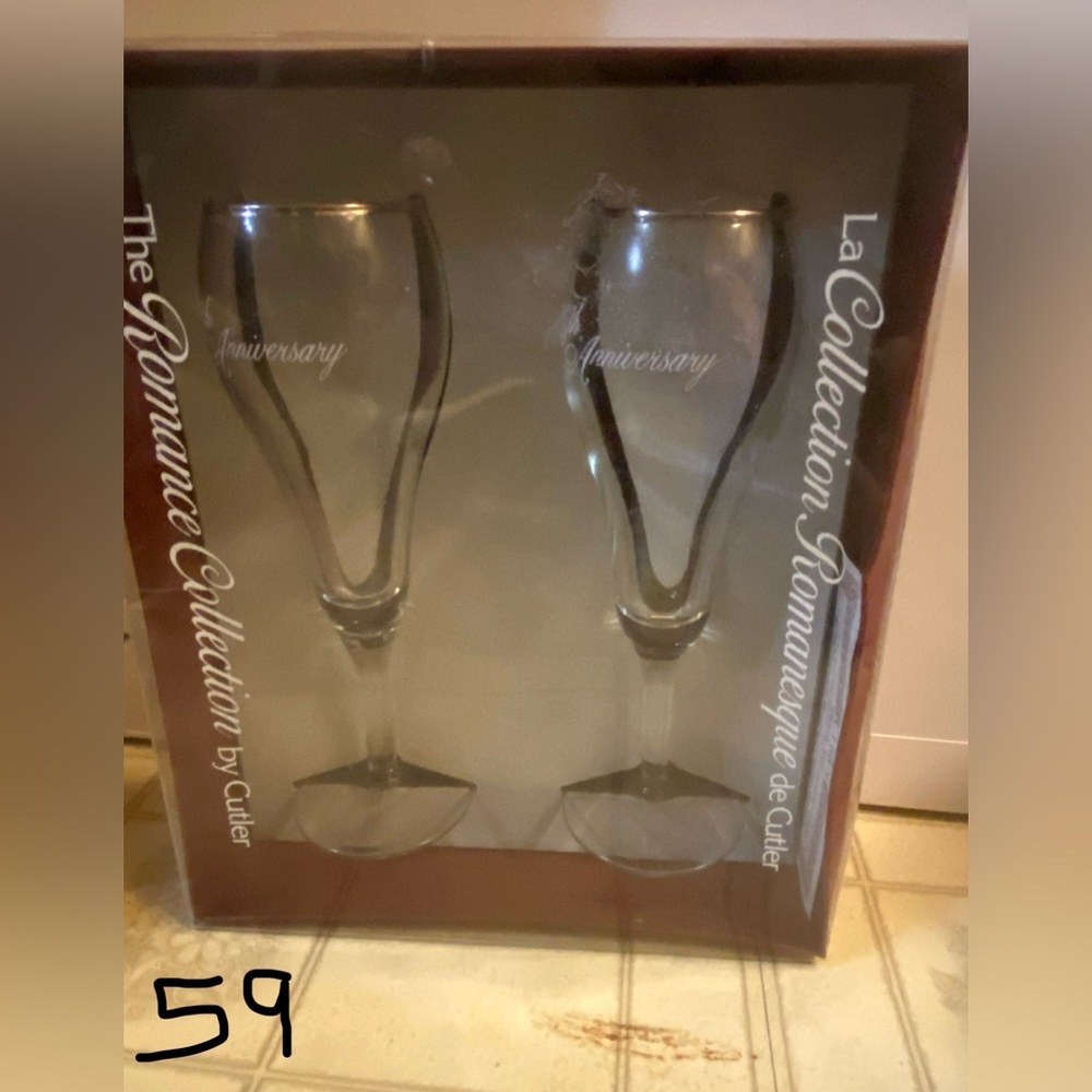 25th Romance Collection Anniversary Champagne Flutes -